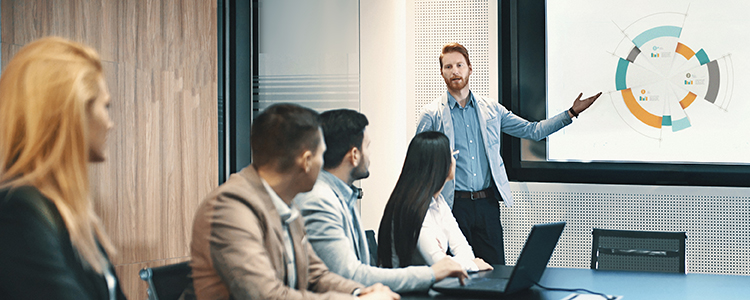 Man presenting in a meeting